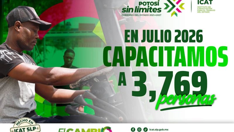 ICAT CAPACITÓ A 3 MIL 769 PERSONAS DURANTE JULIO