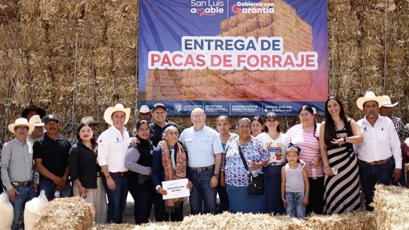 Entrega Gobierno Municipal de Enrique Galindo 980 pacas de forraje para impulsar a productores pecuarios de la Capital