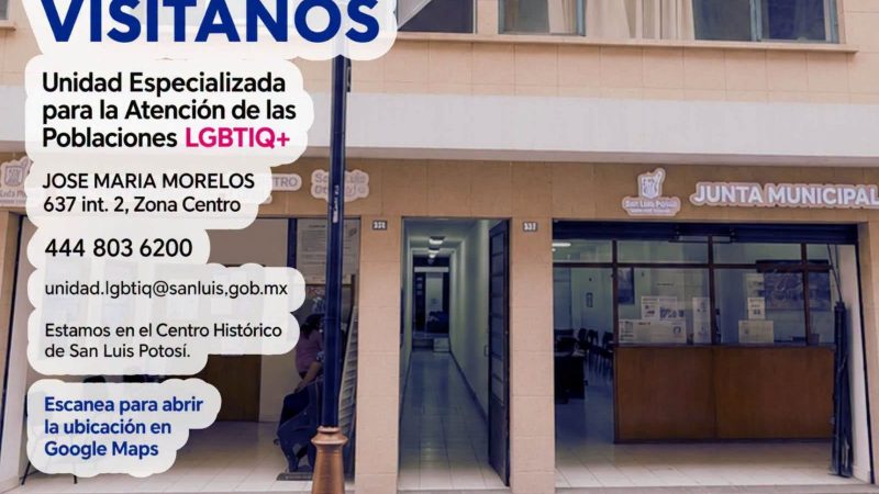 Da a conocer su domicilio la Unidad Municipal Especializada para la Atención de las Poblaciones LGBTIQ+