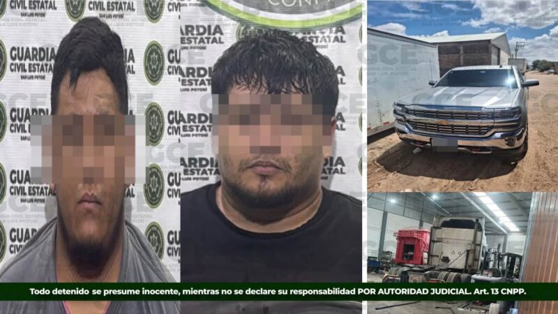 TRAS DETENCIÓN DE DOS PRESUNTOS POR ROBO A TRANSPORTE DE CARGA, SE REALIZA CATEO Y SE ASEGURAN INDICIOS.