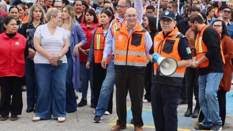 Encabeza Enrique Galindo simulacro en la Unidad Administrativa Municipal