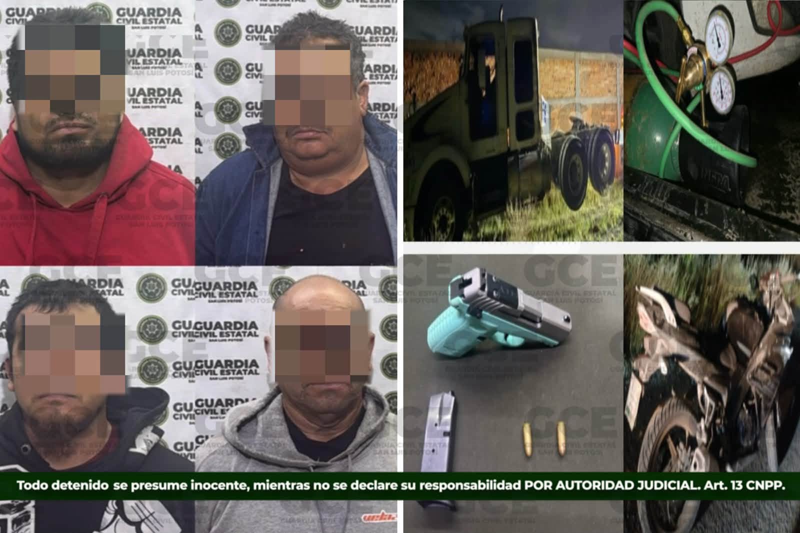 CON REACCIÓN OPORTUNA LA GCE DESARTICULA PRESUNTA BANDA DEDICADA AL ROBO DE VEHÍCULOS.