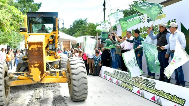 EL GOBERNADOR RICARDO GALLARDO ARRANCA REHABILITACIÓN DE CINCO CALLES Y ENTREGA NUEVA VIALIDAD EN CIUDAD VALLES