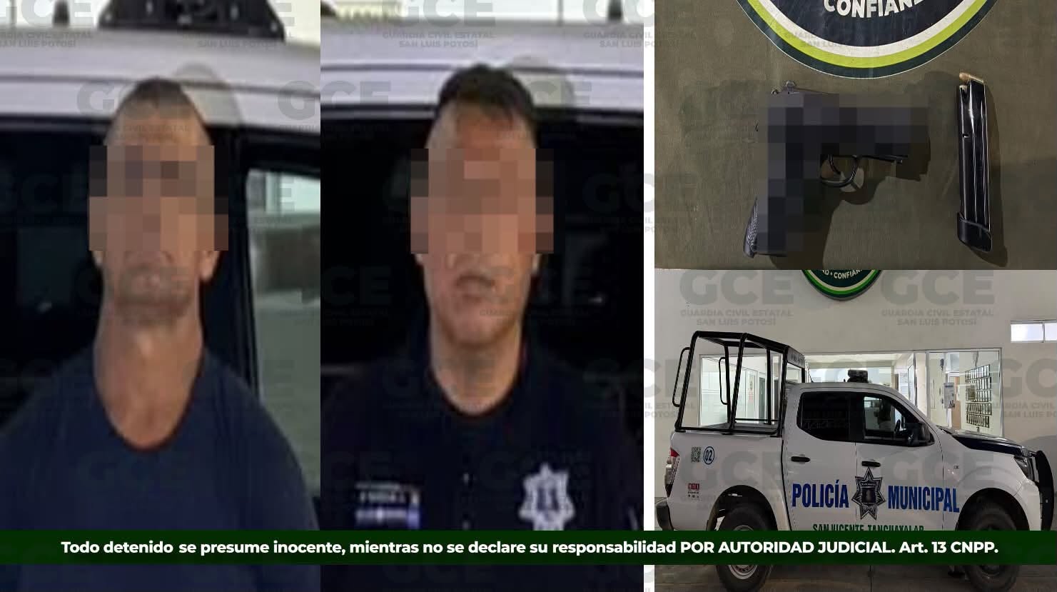 GUARDIA CIVIL ESTATAL DETIENE A PRESUNTOS ELEMENTOS MUNICIPALES DE SAN VICENTE POR PORTACIÓN DE ARMA