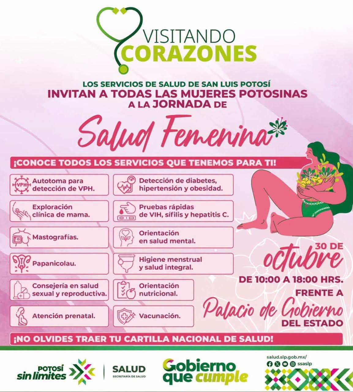 GOBIERNO DEL ESTADO ACERCARÁ SERVICIOS GRATUITOS DE SALUD A LAS MUJERES POTOSINAS