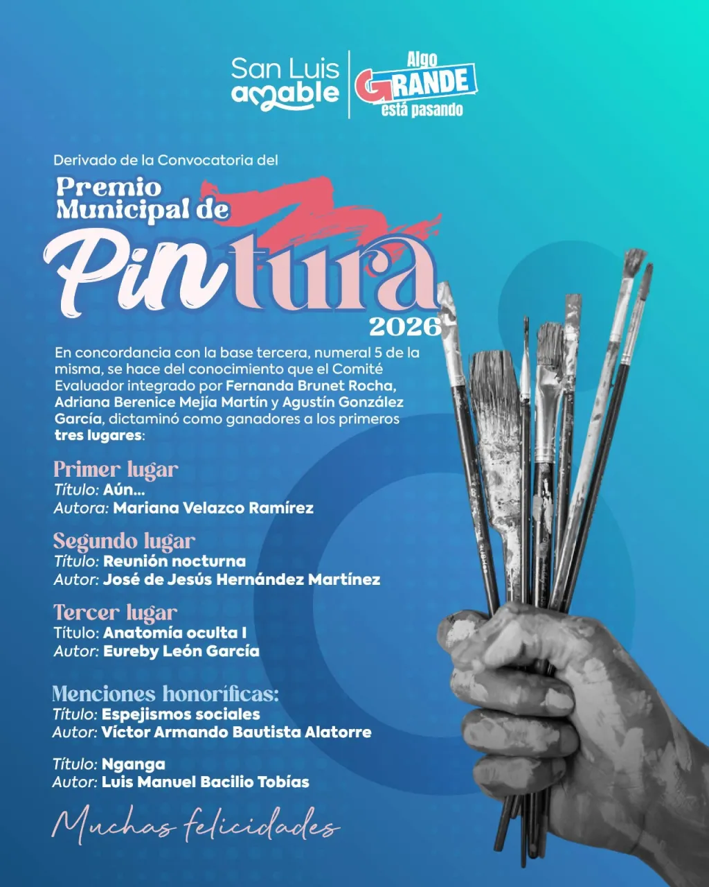 SE DAN A CONOCER LAS OBRAS GANADORAS DEL PREMIO MUNICIPAL DE PINTURA 2026