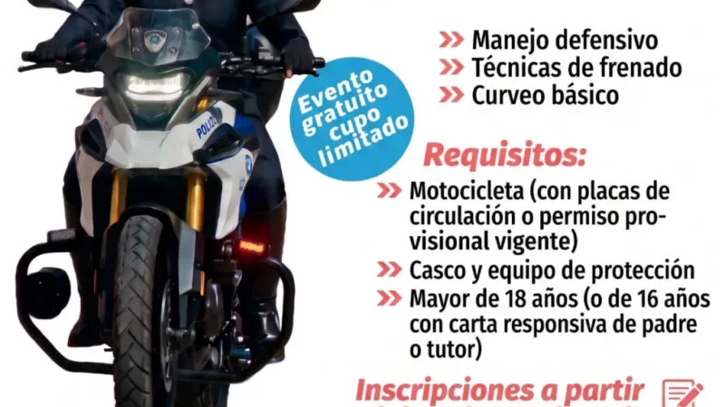 Policía Vial de la Capital abre fecha para curso de conducción segura de motocicleta
