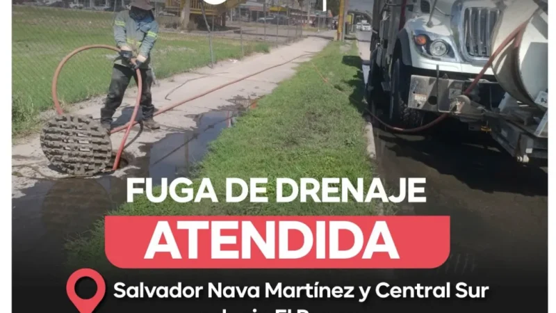 Interapas resuelve fuga de drenaje en Salvador Nava