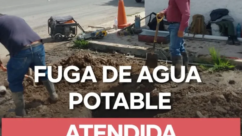Interapas actúa contra fugas de agua en Industrial Aviación