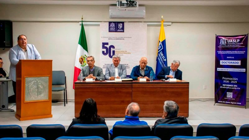 TRAYECTORIAS DE ÉXITO DISTINGUEN EL 50 ANIVERSARIO DE LA MAESTRÍA EN ADMINISTRACIÓN DE LA UASLP