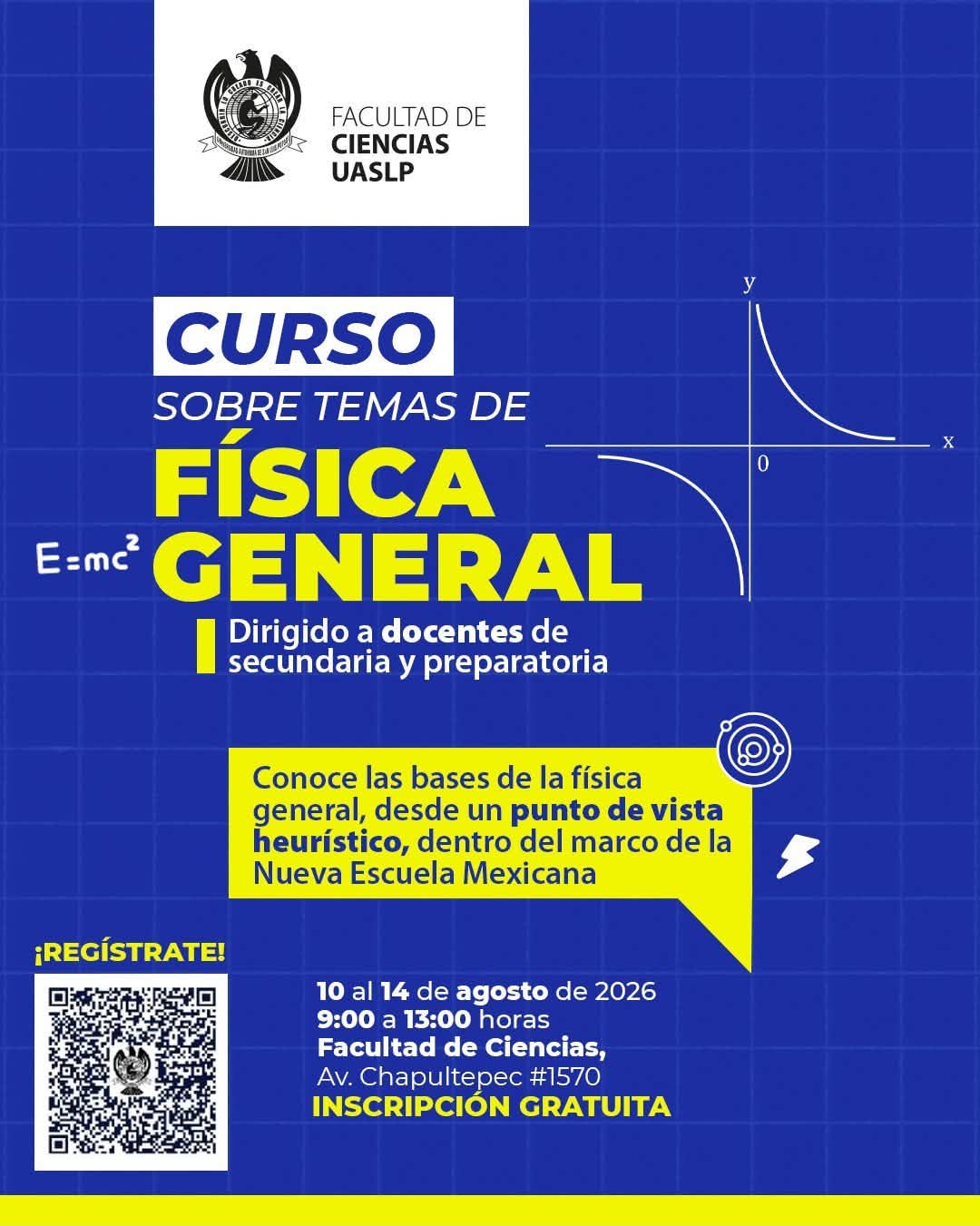 Faculta de Ciencias UASLP convoca a docentes de secundaria y preparatoria a fortalecer la enseñanza de la física con curso gratuito.