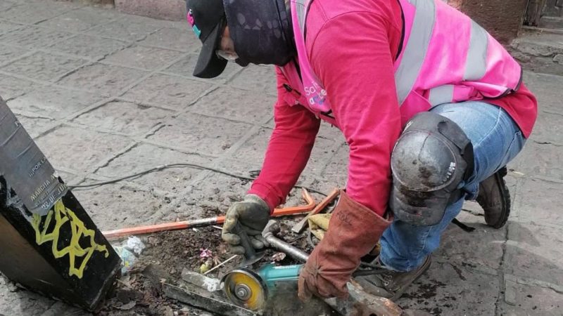 Se intensifica retiro de estructuras en el primer cuadro como parte de “Centro Histórico, Corazón de San Luis”