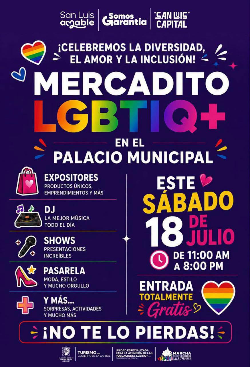 Palacio Municipal será sede del Mercadito LGBTIQ+ este sábado