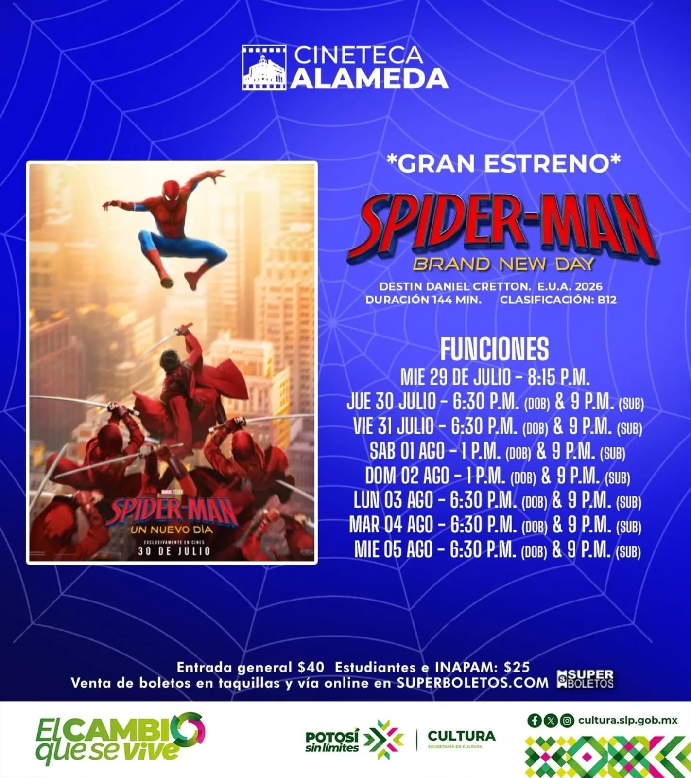 CRECE LA EXPECTATIVA POR LA LLEGADA DE SPIDER-MAN A LA CINETECA ALAMEDA