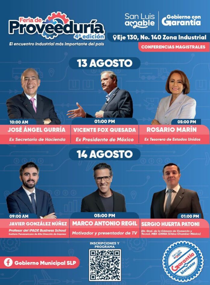 Feria de Proveeduría reunirá a líderes de talla internacional en San Luis Capital