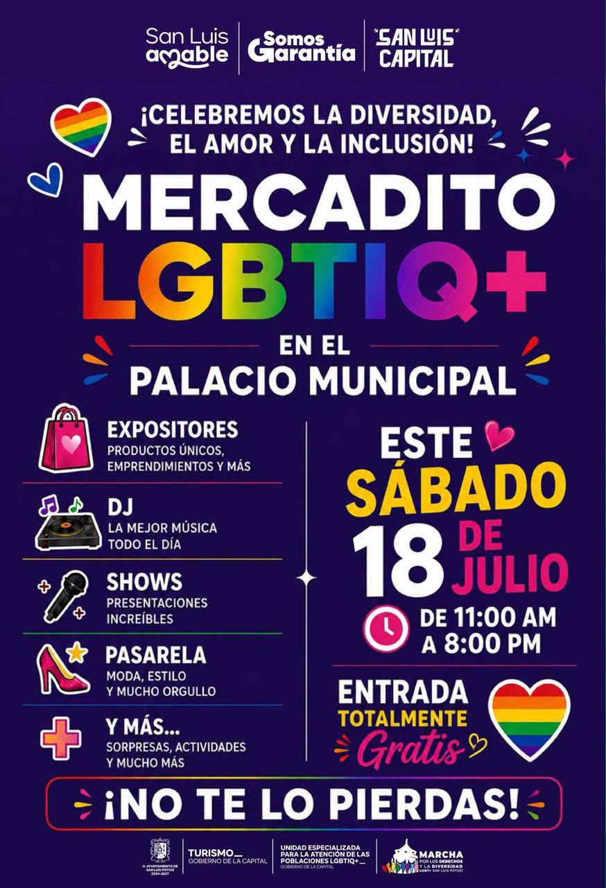 Palacio Municipal será sede del Mercadito LGBTIQ+ este sábado