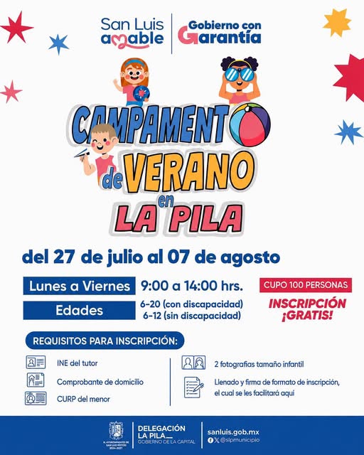 Abiertas las inscripciones para el Campamento de Verano en la delegación de La Pila