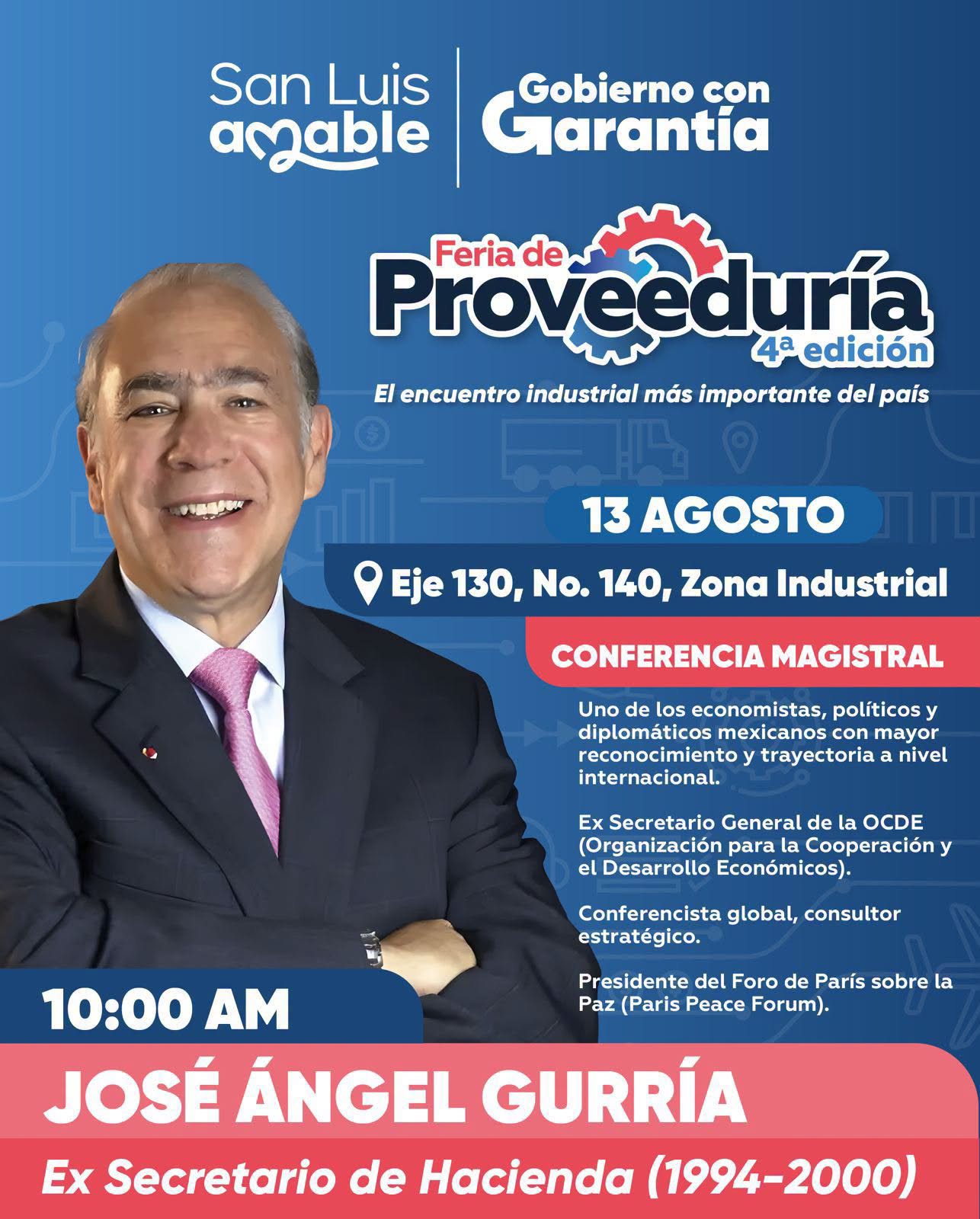 Gobierno de la capital llevará a José Ángel Gurría a la Feria de la Poveduría 2026