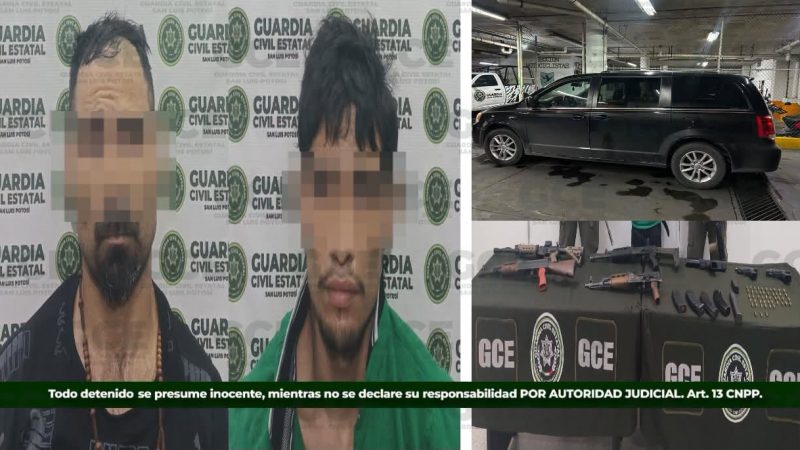 GUARDIA CIVIL ESTATAL DETIENE A DOS PERSONAS POR SU PROBABLE PARTICIPACIÓN EN HECHOS DELICTIVOS