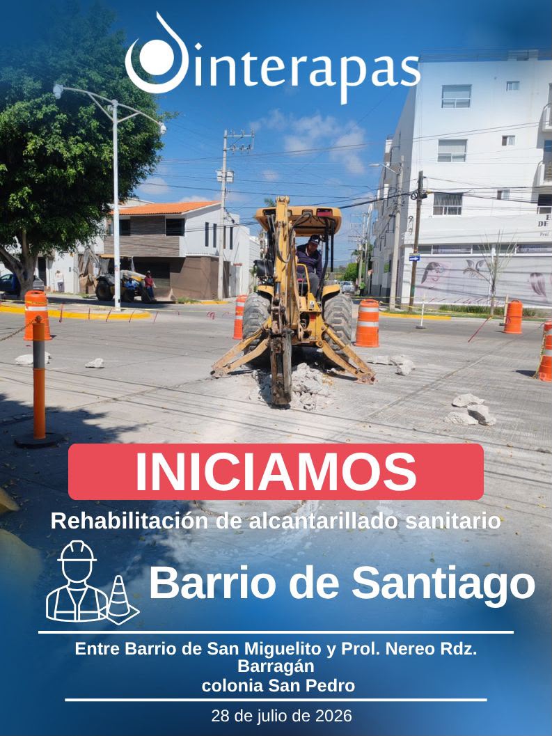Interapas extiende la renovación sanitaria sobre la calle Barrio de Santiago