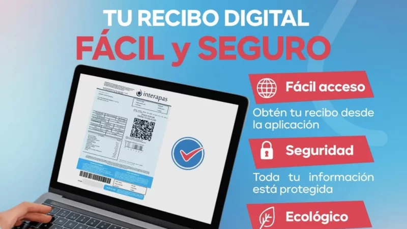 INTERAPAS consolida el uso del recibo digital con más de 60 mil envíos en una semana.