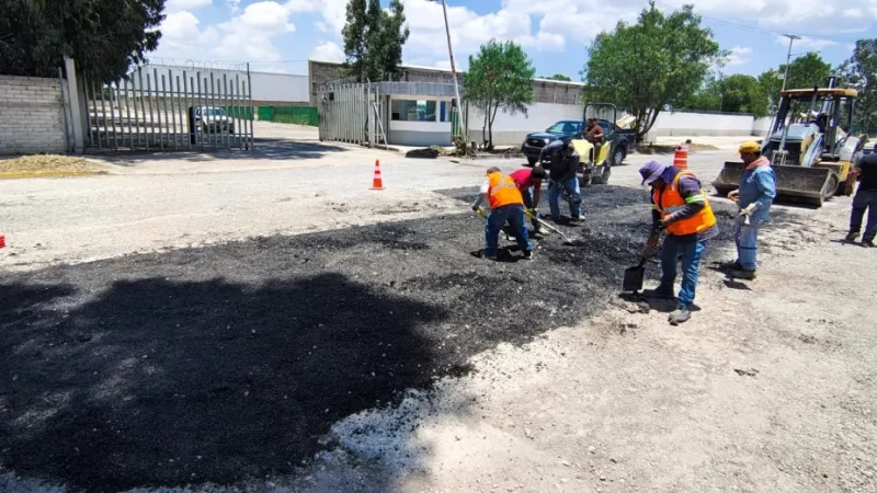 Avanza esta semana el bacheo profundo en Eje 130 para fortalecer la movilidad en la Zona Industrial