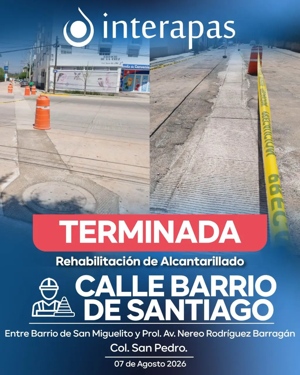 Interapas concluye red sanitaria en beneficio de vecinos de la colonia San Pedro
