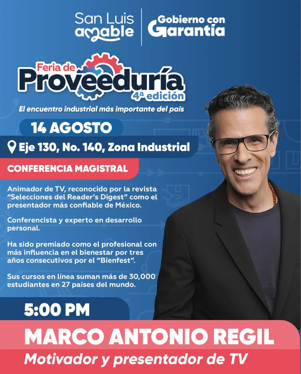 Marco Antonio Regil participará en la Feria de Proveeduría del Gobierno de la Capital