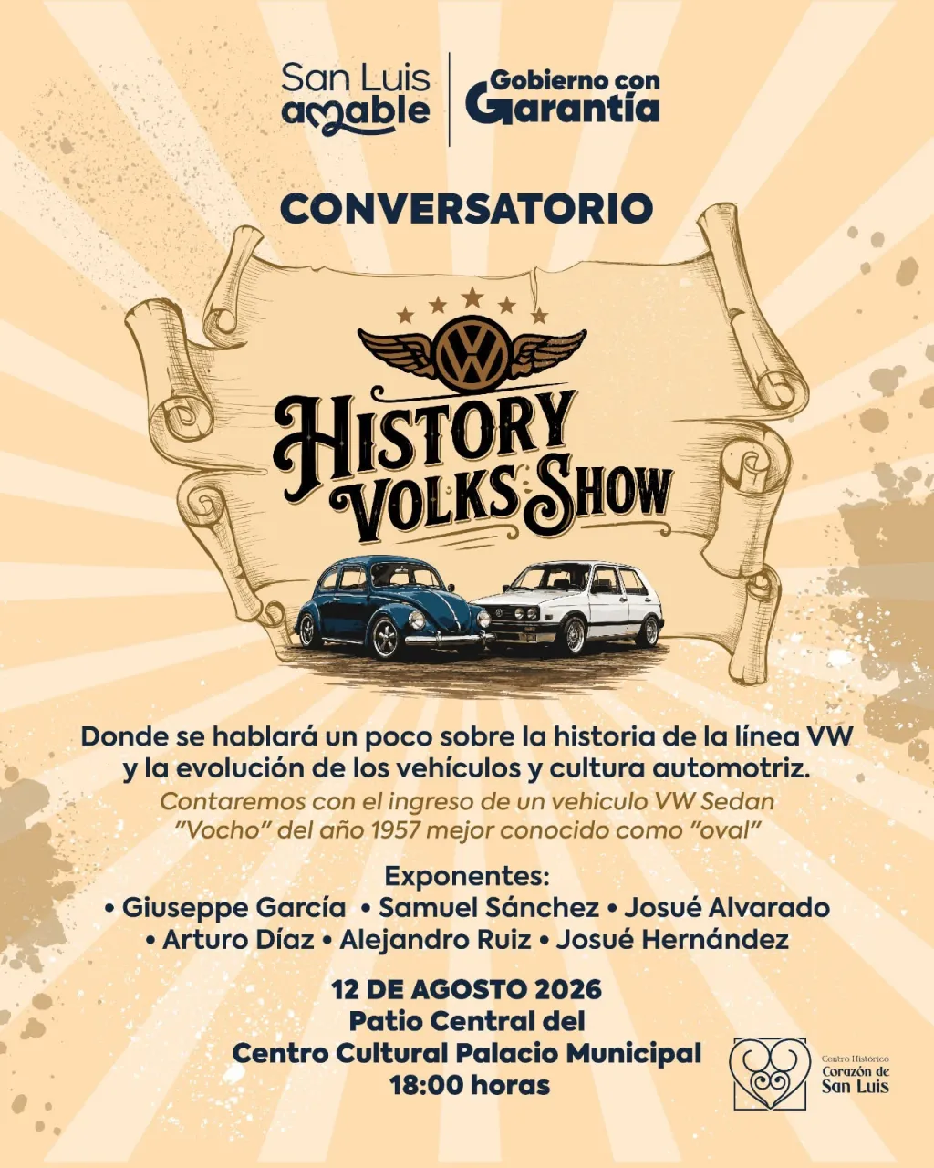 Gobierno Municipal invita al conversatorio “History Volks Show”, un encuentro con la historia y cultura automotriz