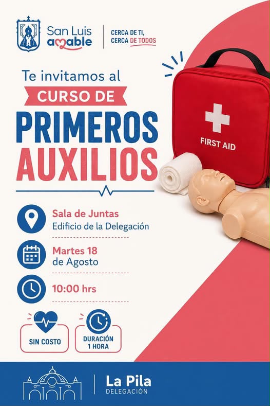 Invita Delegación de La Pila a la población a Curso de Primeros Auxilios