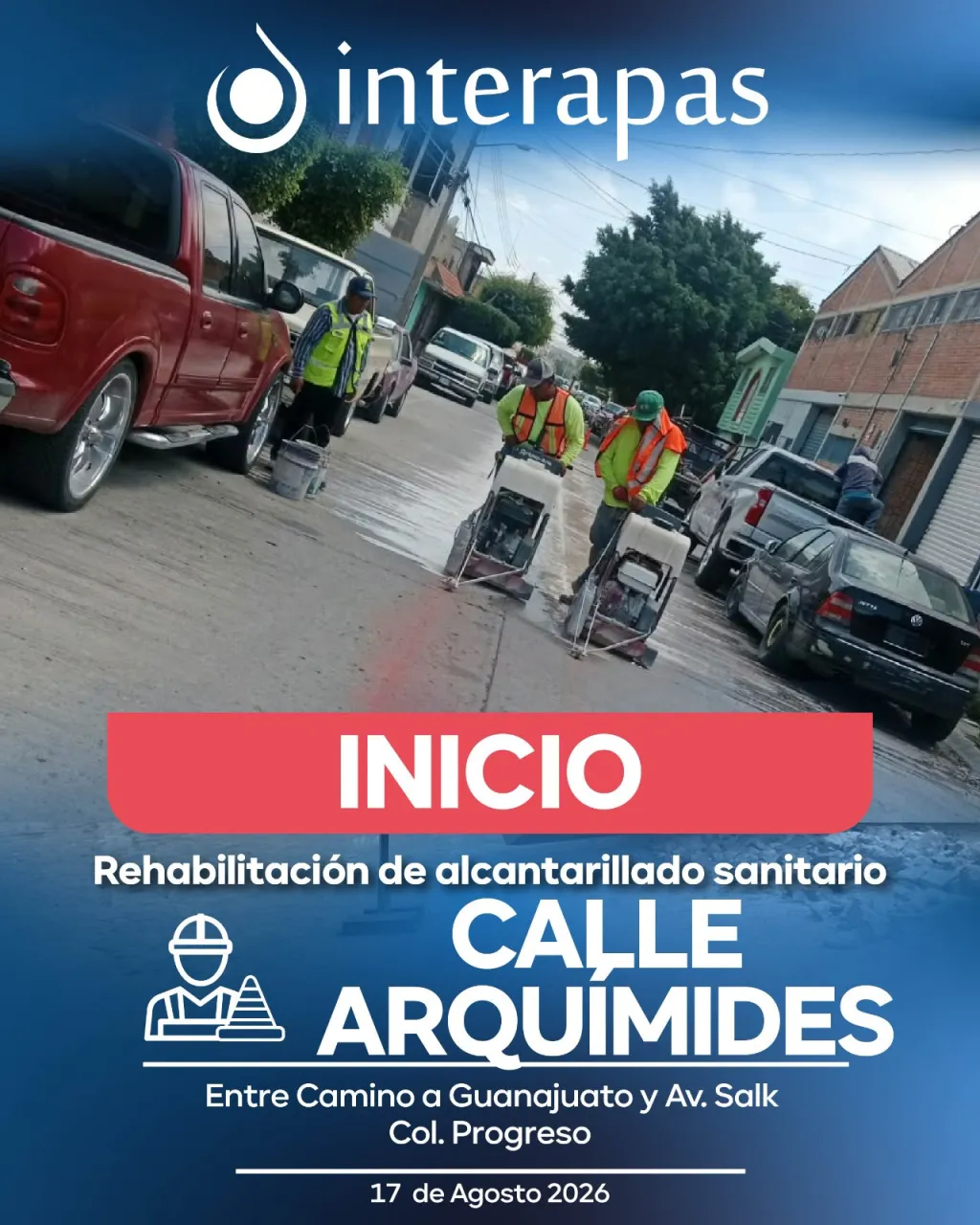 Interapas realiza amplia rehabilitación de drenaje en la calle Arquímides