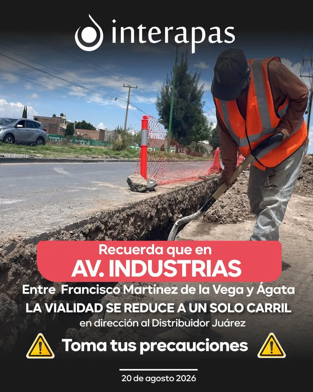 INTERAPAS inicia renovación de drenaje en Avenida Industrias