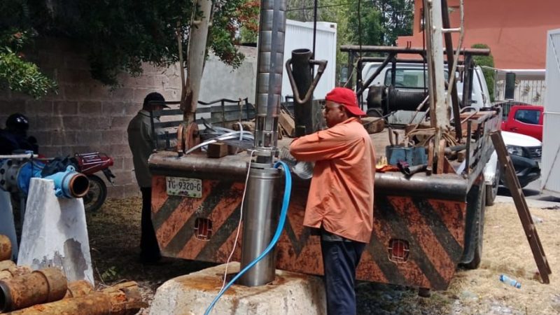Interapas instala equipo de bombeo en pozo Cortijo II.