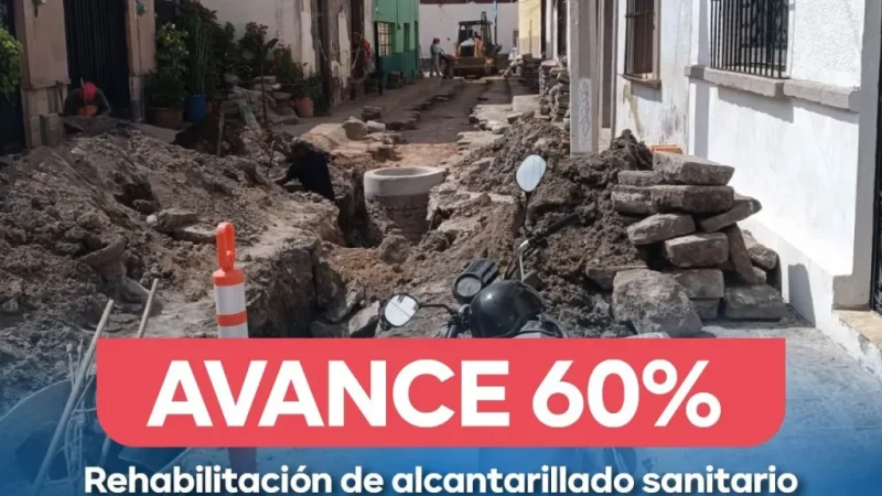 INTERAPAS alcanza 60 por ciento de avance en rehabilitación sanitaria del Callejón de Alvarado