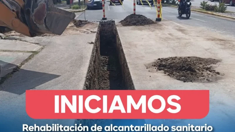 INTERAPAS da continuación a la rehabilitación sanitaria en avenida Carranza