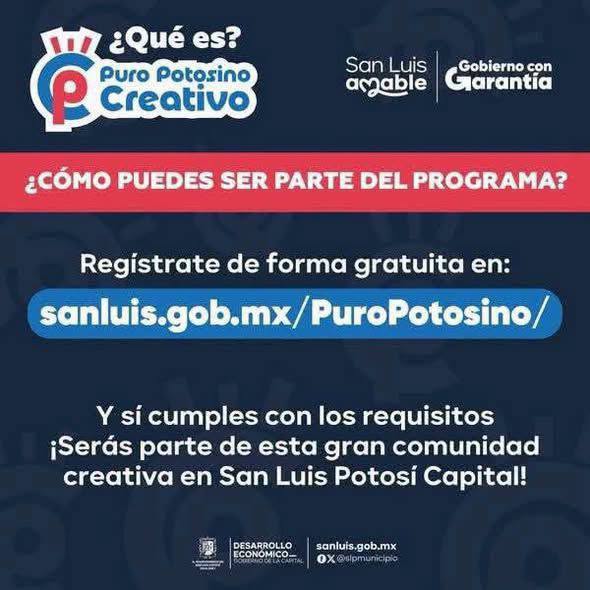 Abierta invitación para formar parte del programa municipal “Puro Potosino Creativo”