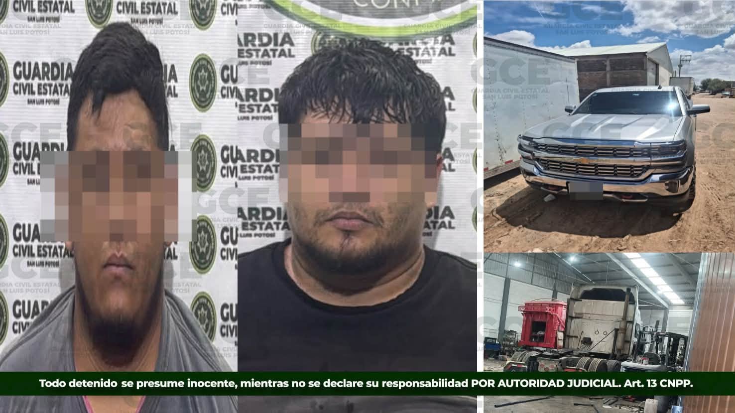 TRAS DETENCIÓN DE DOS PRESUNTOS POR ROBO A TRANSPORTE DE CARGA, SE REALIZA CATEO Y SE ASEGURAN INDICIOS.