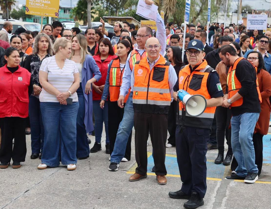 Encabeza Enrique Galindo simulacro en la Unidad Administrativa Municipal