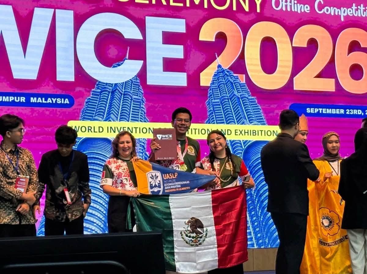 Egresado de la FEPZH UASLP obtiene medalla de oro para México en competencia internacional de innovación en Malasia.