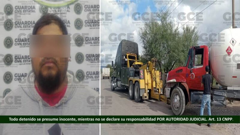 GUARDIA CIVIL ESTATAL ASEGURA 12 MIL LITROS DE COMBUSTIBLE EN LA CAPITAL POTOSINA.