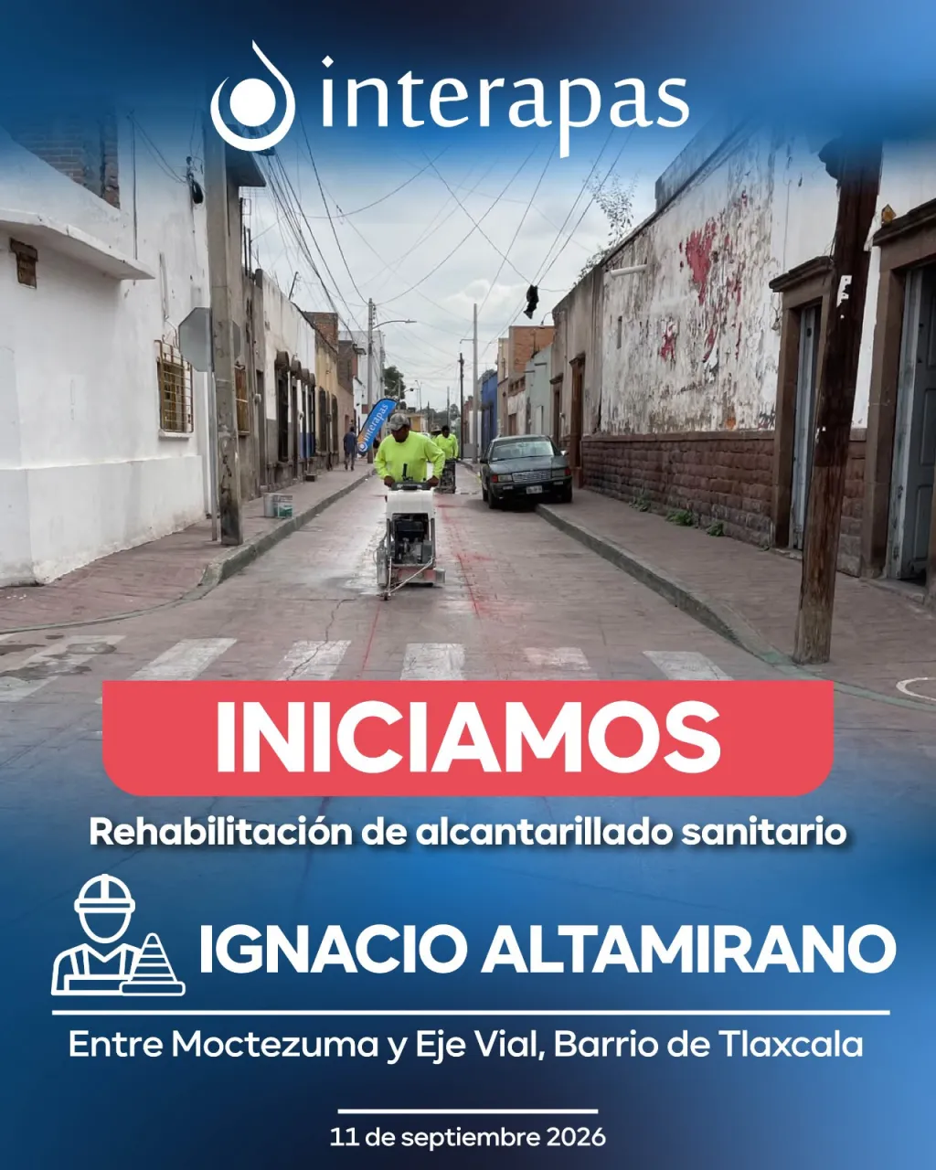 Comienza Interapas proyecto de mejora sanitaria en barrio de Tlaxcala