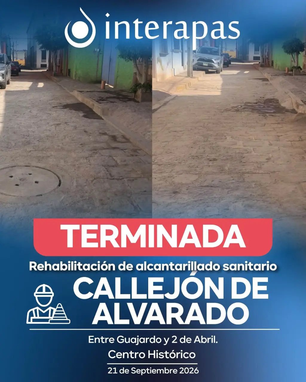 Interapas entrega nueva obra sanitaria en el Centro Histórico