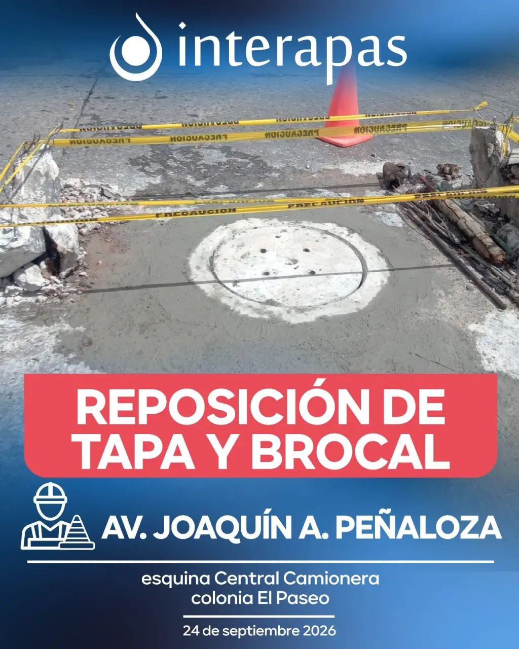 Quitar señalización de una obra, pone en riesgo a todos: Interapas