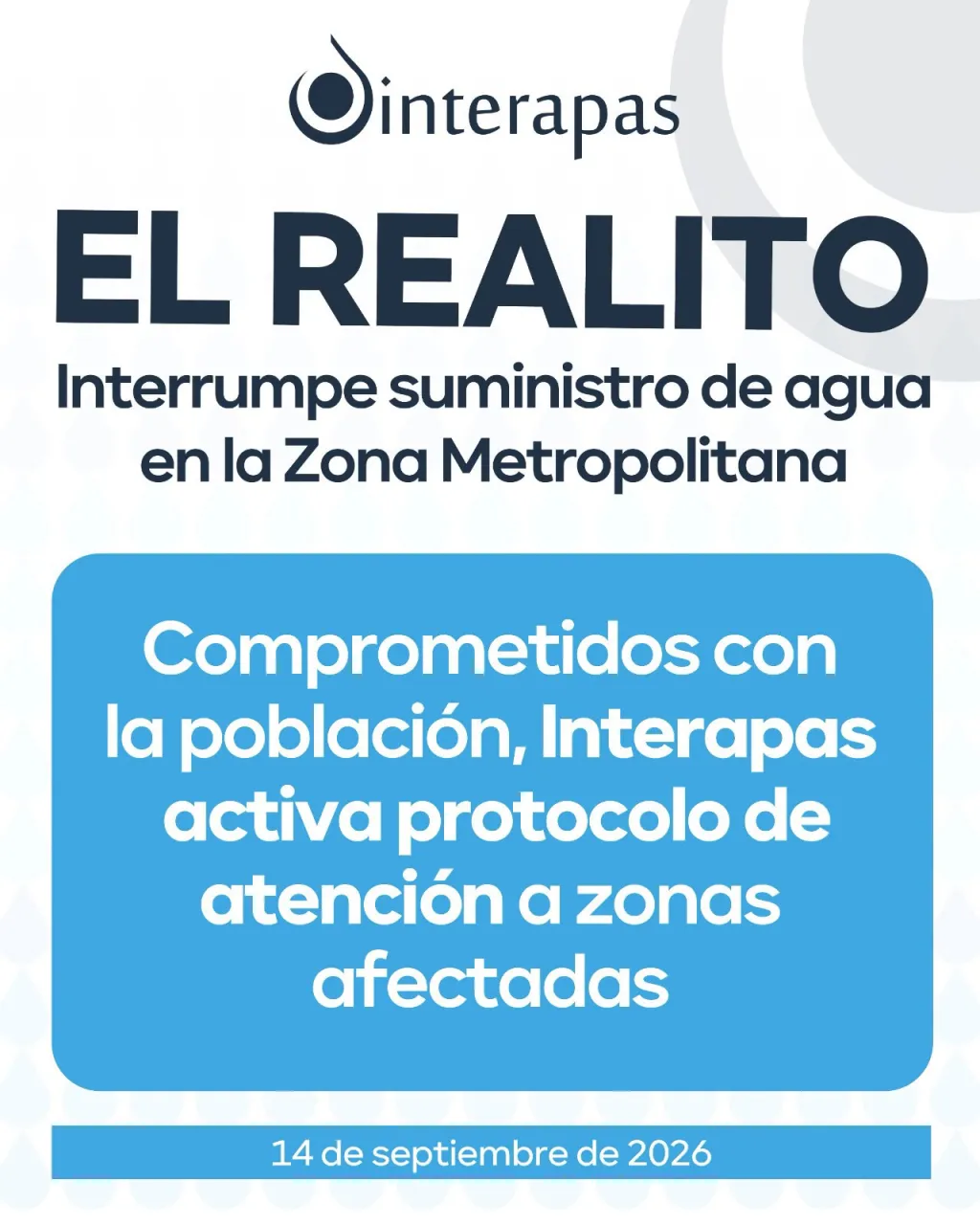 Interrumpe El Realito, suministro de agua a la ciudad capital.