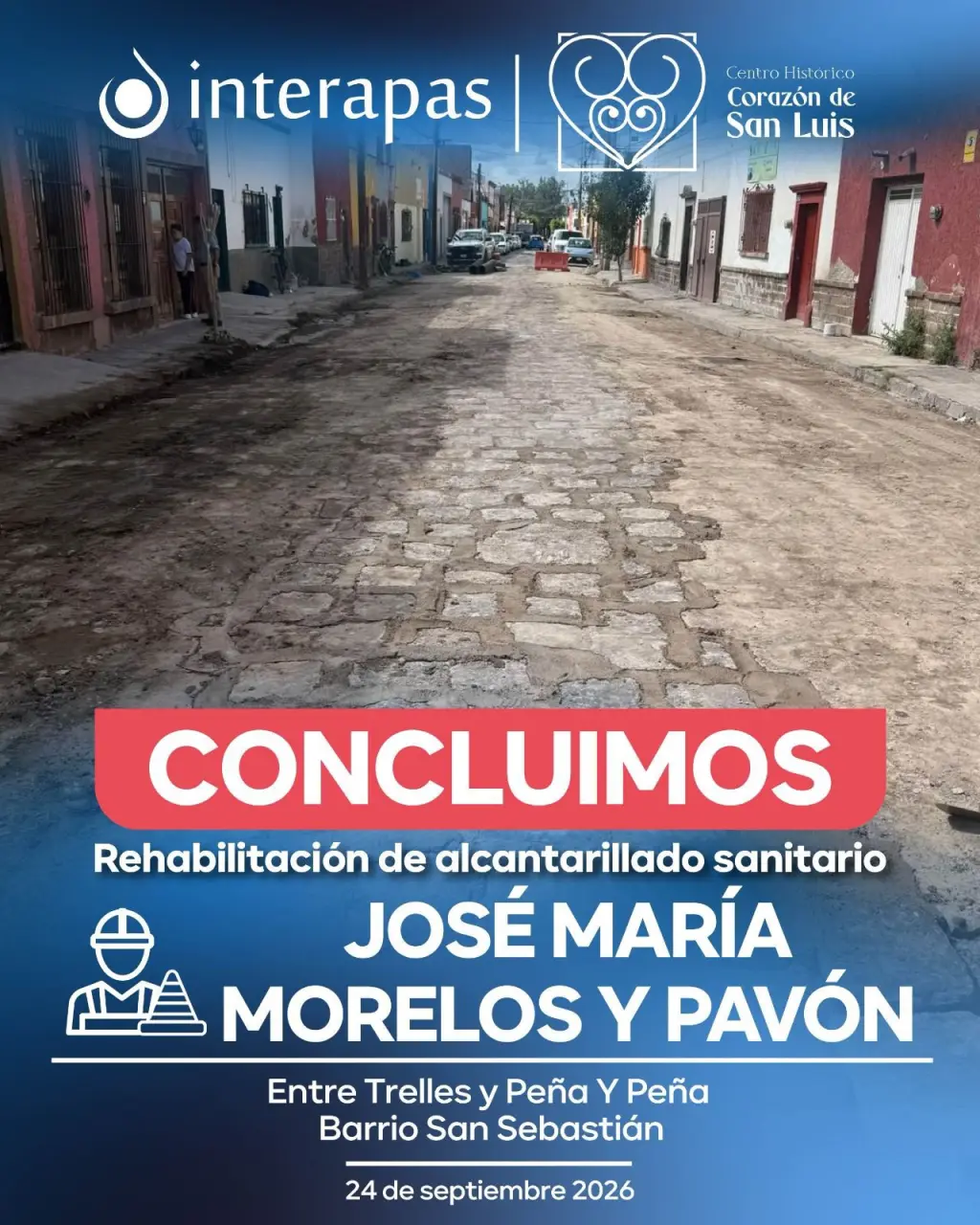Calle Morelos en el barrio de San Sebastián estrena drenaje