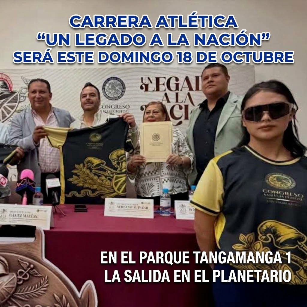 CONGRESO DEL ESTADO INFORMA QUE LA CARRERA ATLÉTICA, “UN LEGADO A LA NACIÓN” SERÁ REPROGRAMADA PARA REALIZARSE ESTE PRÓXIMO DOMINGO 18 DE OCTUBRE.