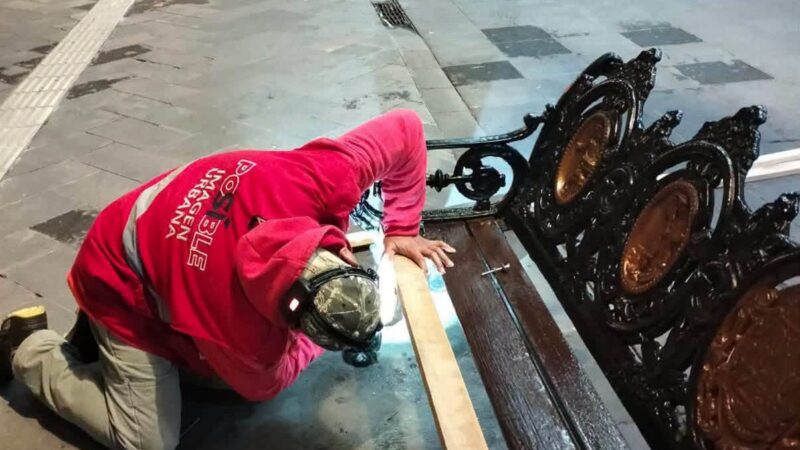 Gobierno Municipal mantiene de noche el trabajo para mejorar la imagen urbana de San Luis Capital