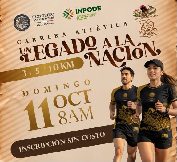 CONGRESO DEL ESTADO INFORMA LA SUSPENSIÓN TEMPORAL DE LA CARRERA ATLÉTICA «UN LEGADO A LA NACIÓN «, ANTE LA NEGATIVA DEL AYUNTAMIENTO DE LA CAPITAL A OTORGAR EL PERMISO CORRESPONDIENTE.