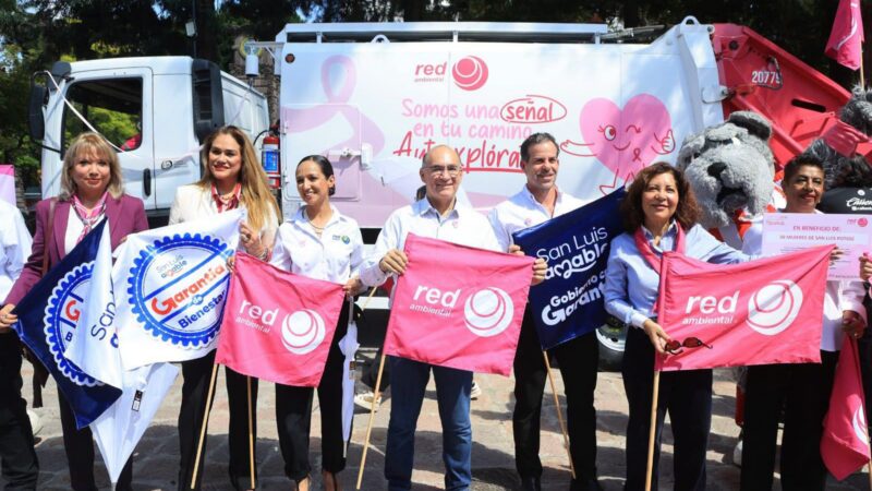 Enrique Galindo y Estela Arriaga dan banderazo a Campaña Rosa, por la detección oportuna del cáncer de mama