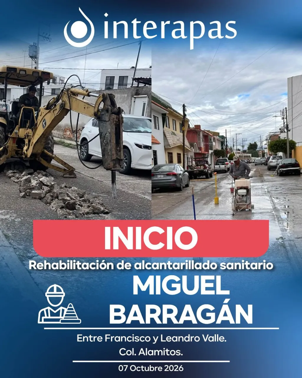 Comienza Interapas atención de drenaje en Miguel Barragán